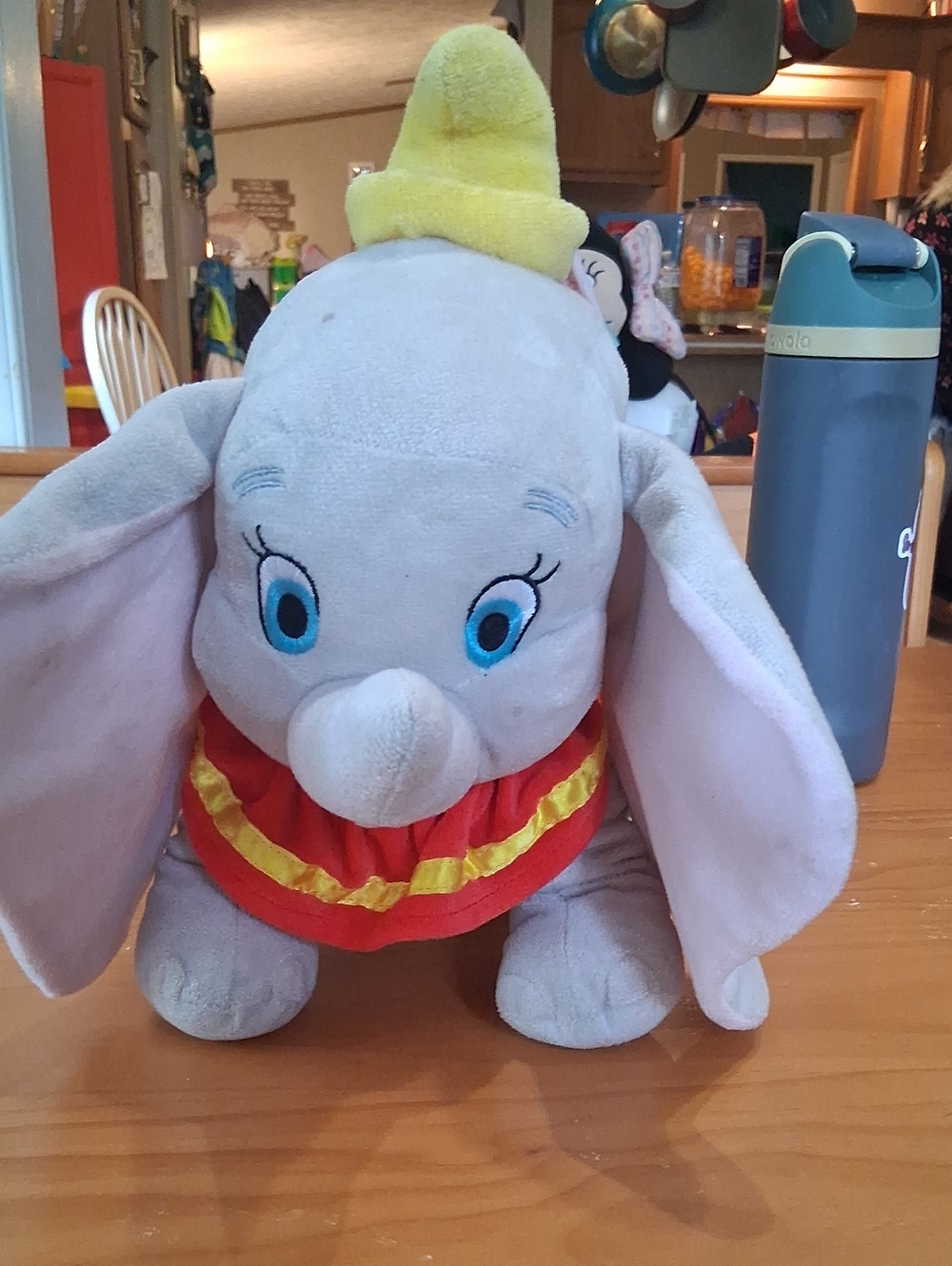 Disney Dumbo Plush - Gray with Blue Eyes, Red Collar and Yellow Hat